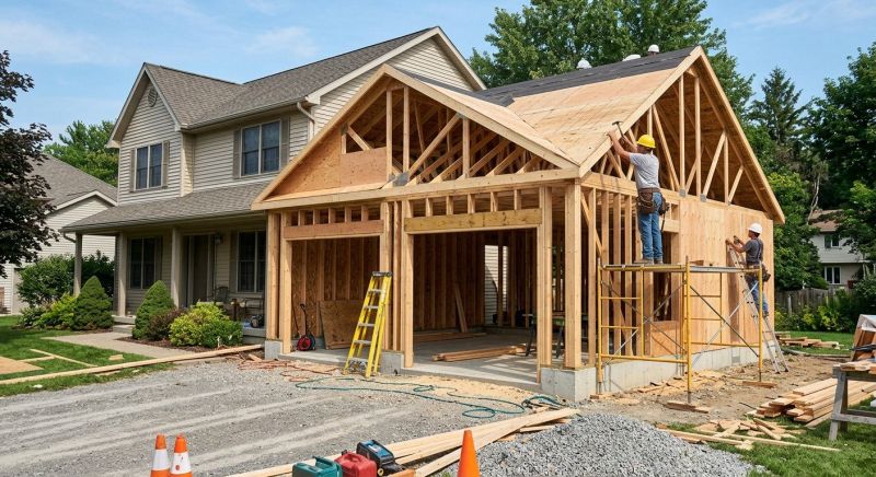 Two Story Garage Construction in Houston, TX